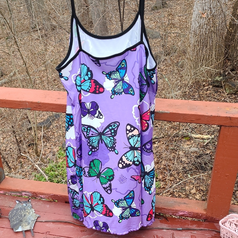 Purple Butterfly Print Dress